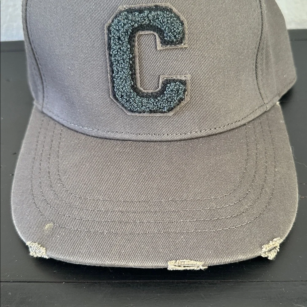 Clan Upstairs Men's Gray Cap with Textured Letter C